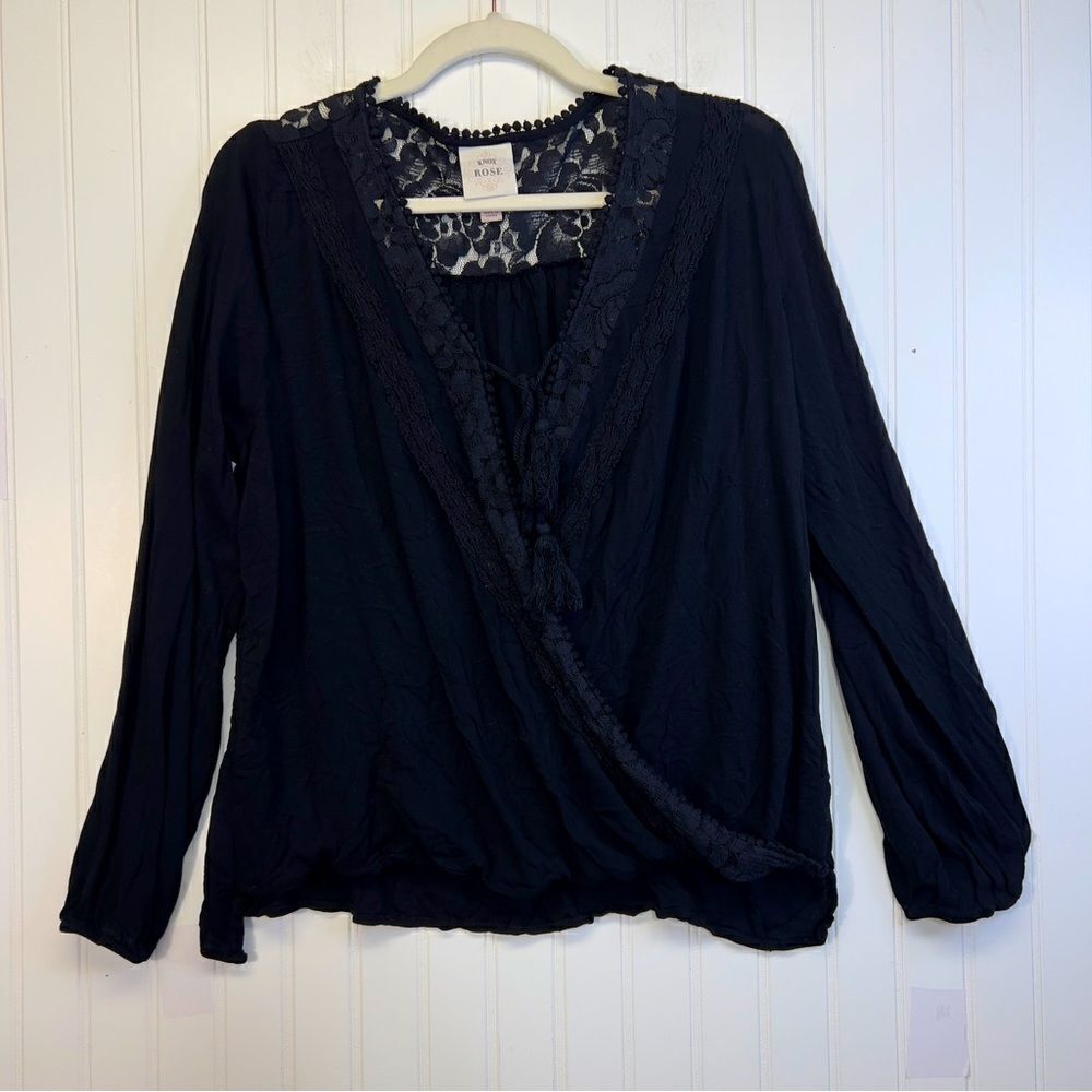 Knox Rose black lace blouse top size xxl